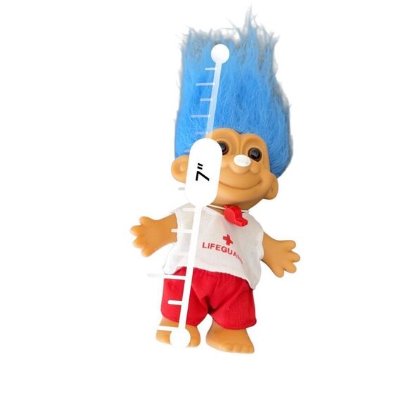 VINTAGE 90s Troll Doll Russ Life Guard Blue Hair - Picture 6 of 6